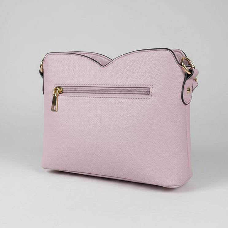 Temptation Italy Small Faux Leather Crossbody. Butterfly & Floral Embossed Bag