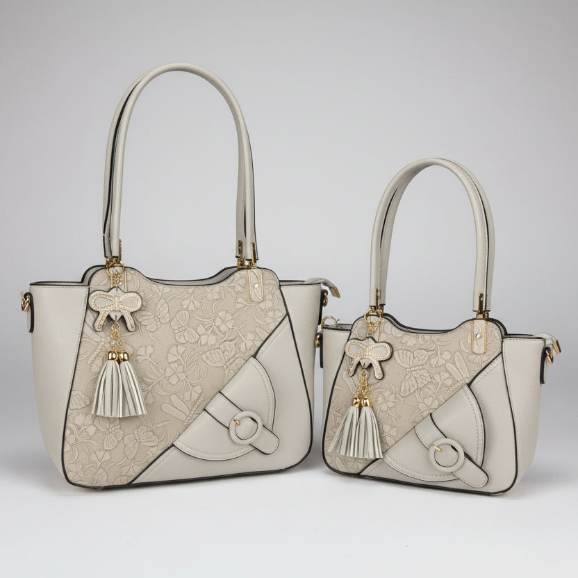 Temptation Italy Small Faux Leather Shoulder Bag. Floral & Dragonfly Embossed Handbag - Boutique of Leathers/Open Road