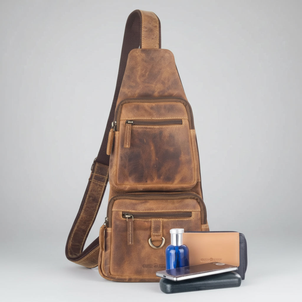 Greenburry Vintage Leather Crossbody Chest Sling Bag