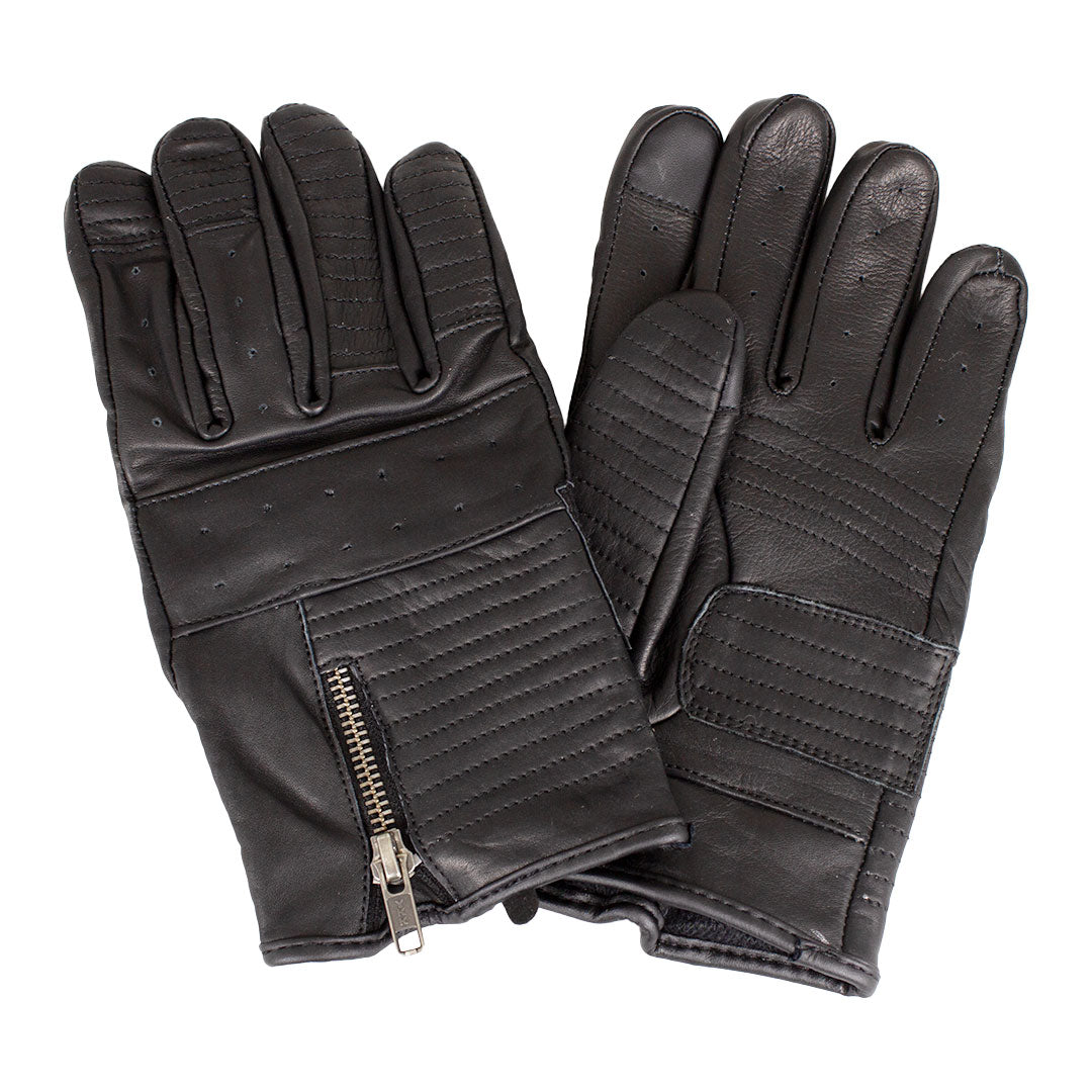 Open Road Men's Leather Motorcycle Gloves with Zipper