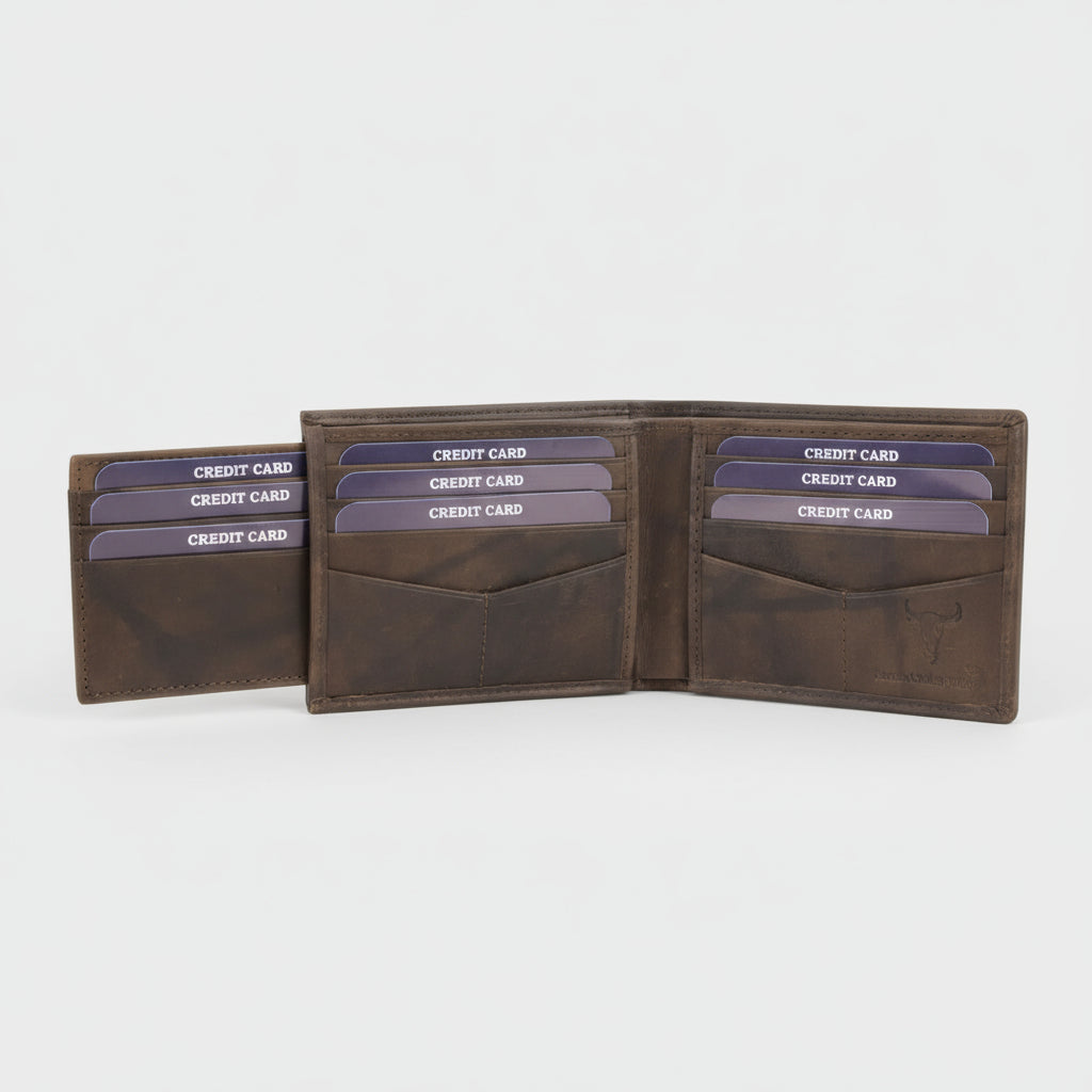 Men's RFID Bifold Wallet with Removable Card Sleeve - Boutique of Leathers/Open Road