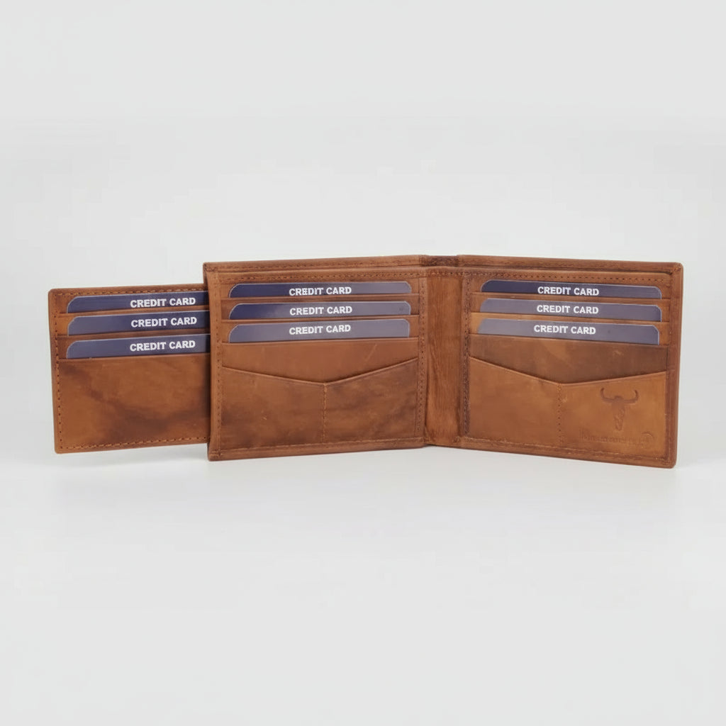 Men's RFID Bifold Wallet with Removable Card Sleeve - Boutique of Leathers/Open Road