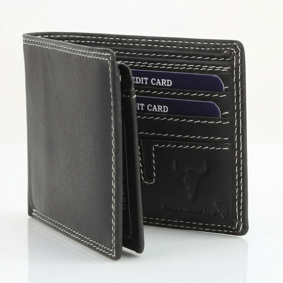 Men's Oil Pull Up Top Flap Bifold Wallet - Boutique of Leathers/Open Road