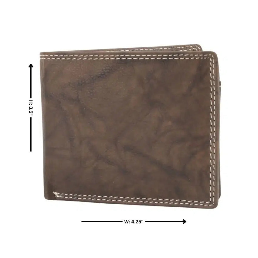 Men's Oil Pull Up Top Flap Bifold Wallet - Boutique of Leathers/Open Road