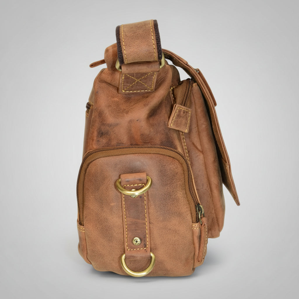 Greenburry Vintage Leather Messenger Bag. A4 Business Shoulder Bag