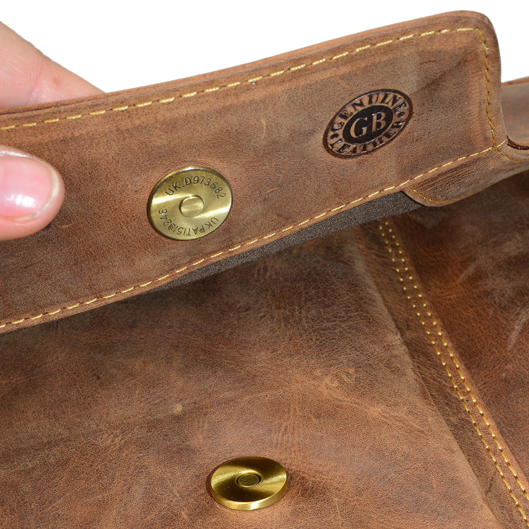 Greenburry Vintage Leather Messenger Bag. A4 Business Shoulder Bag