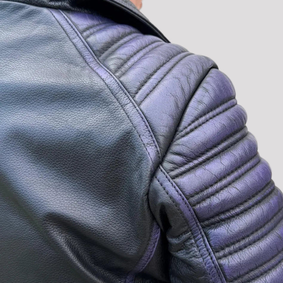 Open Road Women's Genuine Leather Two Tone Motorcycle Jacket - Boutique of Leathers/Open Road