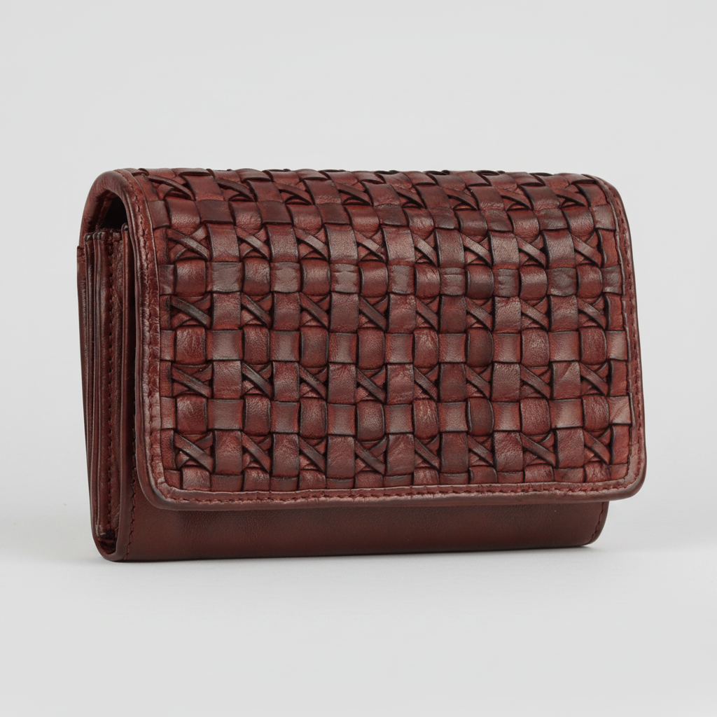 MET Women’s Leather Crosswoven Wallet - Boutique of Leathers/Open Road