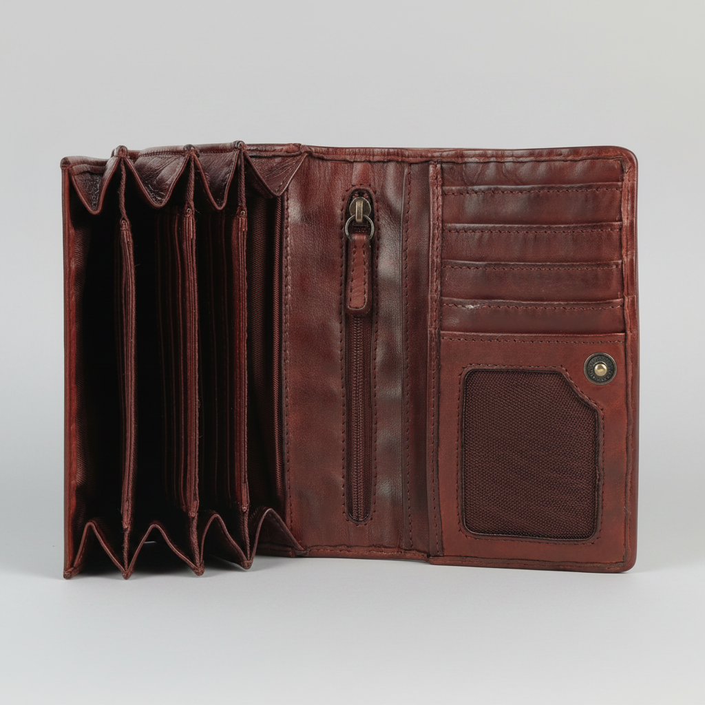 MET Women’s Leather Crosswoven Wallet - Boutique of Leathers/Open Road