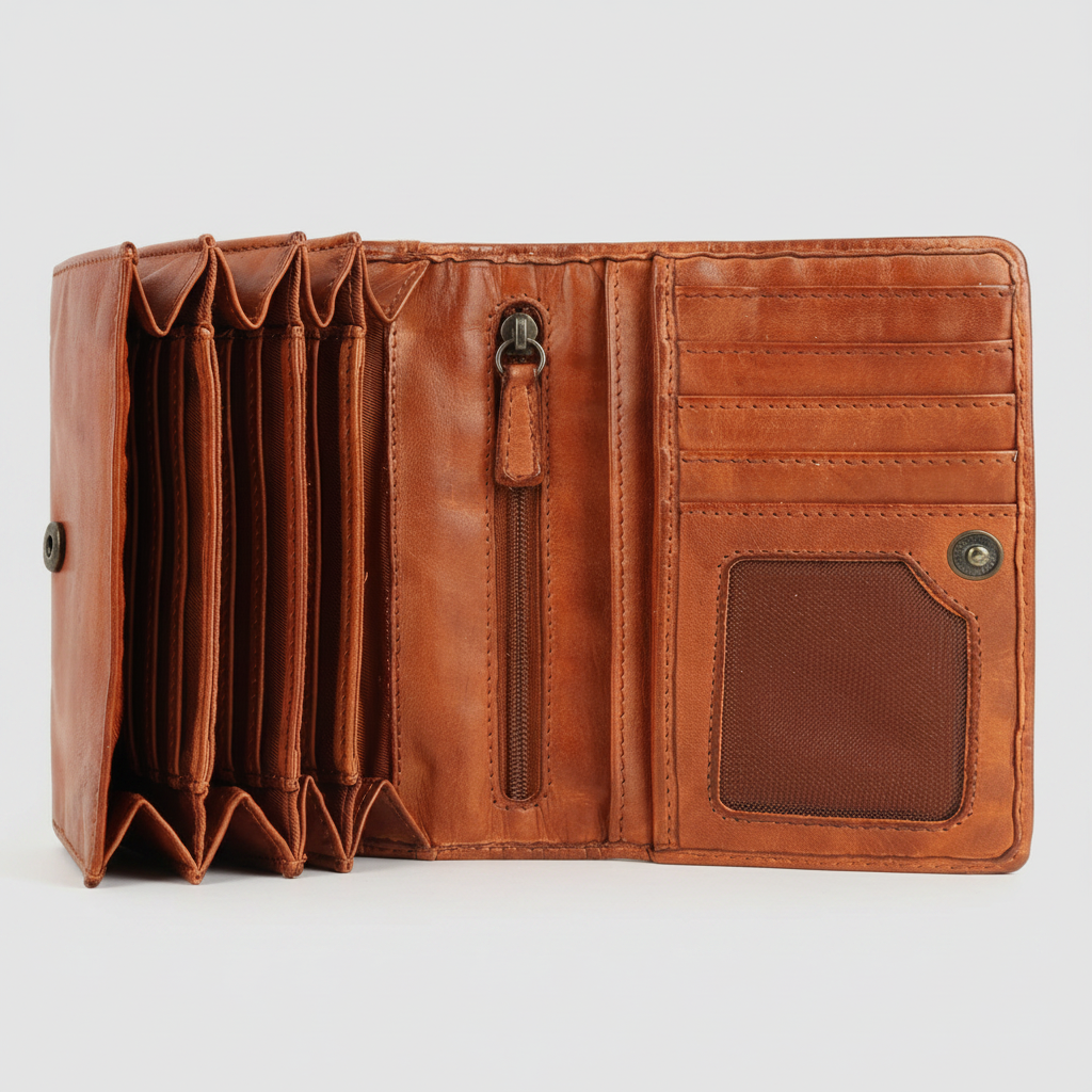 MET Women’s Leather Crosswoven Wallet - Boutique of Leathers/Open Road