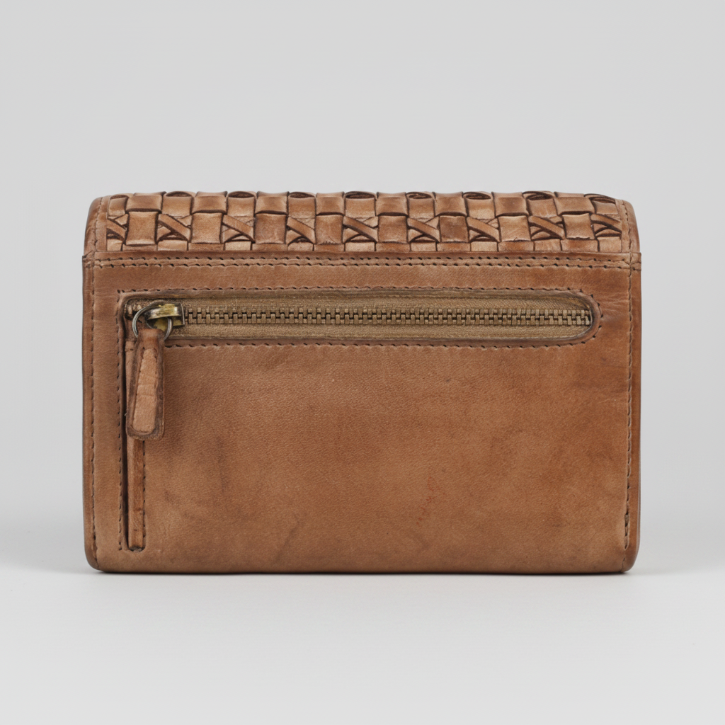 MET Women’s Leather Crosswoven Wallet - Boutique of Leathers/Open Road