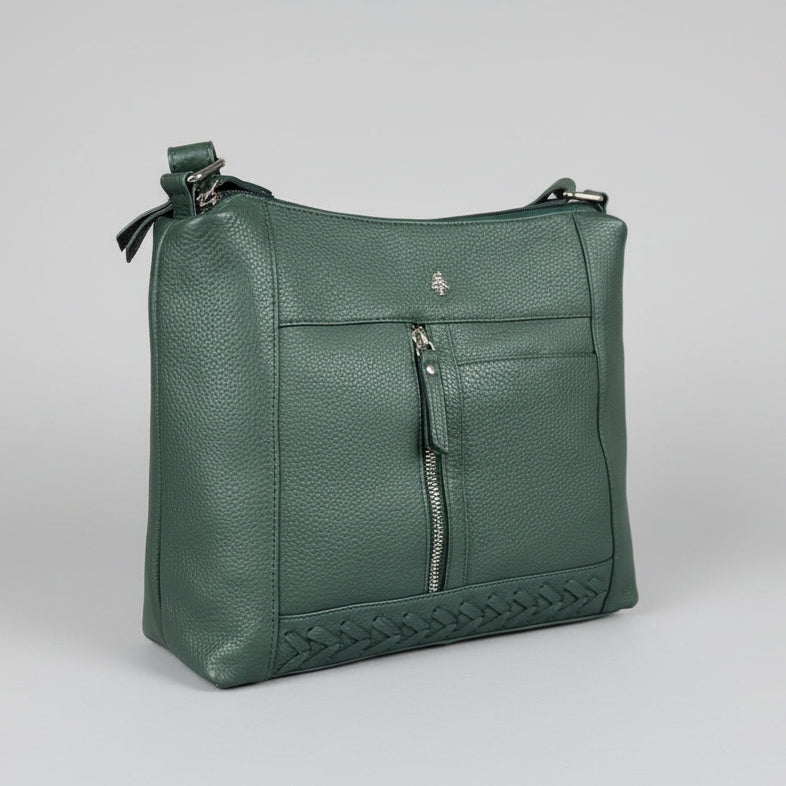 Greenwood Leather Elegant Crossbody Bag. Full-Grain Leather Shoulder Bag - Boutique of Leathers/Open Road