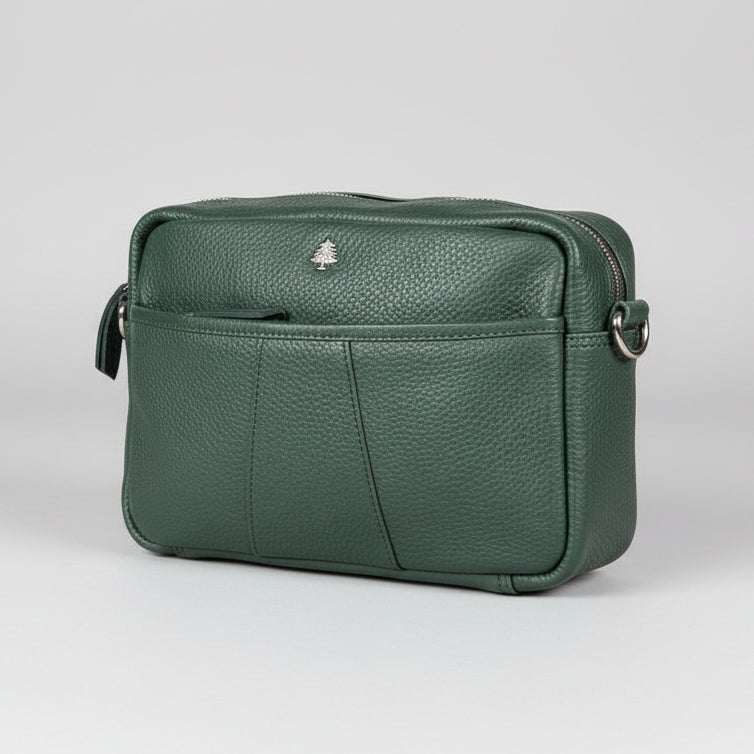 Greenwood Leather Mini Crossbody Bag. Premium Full-Grain Pebbled Leather Handbag - Boutique of Leathers/Open Road