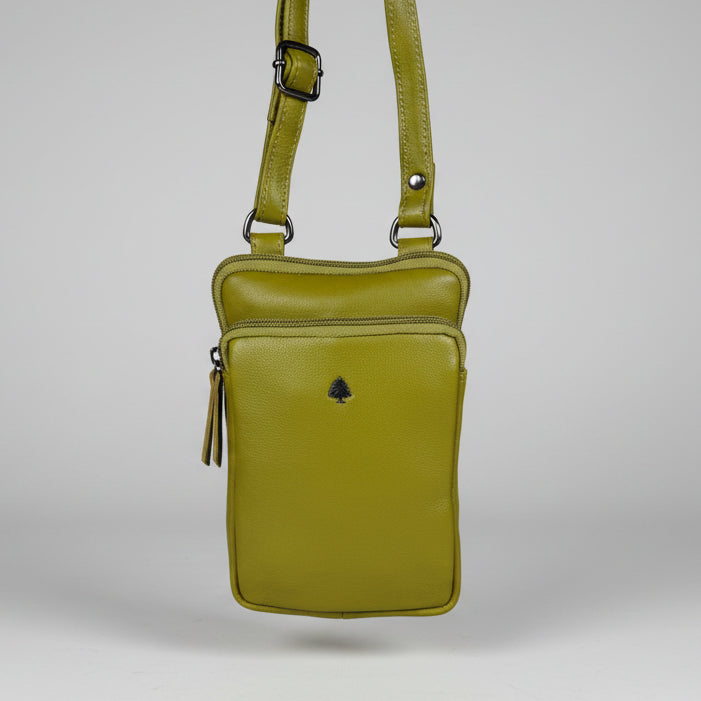 Greenwood Leather Compact Mini Crossbody. Slim Full-Grain Leather Phone Bag & Travel Organizer - Boutique of Leathers/Open Road