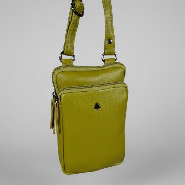 Greenwood Leather Compact Mini Crossbody. Slim Full-Grain Leather Phone Bag & Travel Organizer - Boutique of Leathers/Open Road