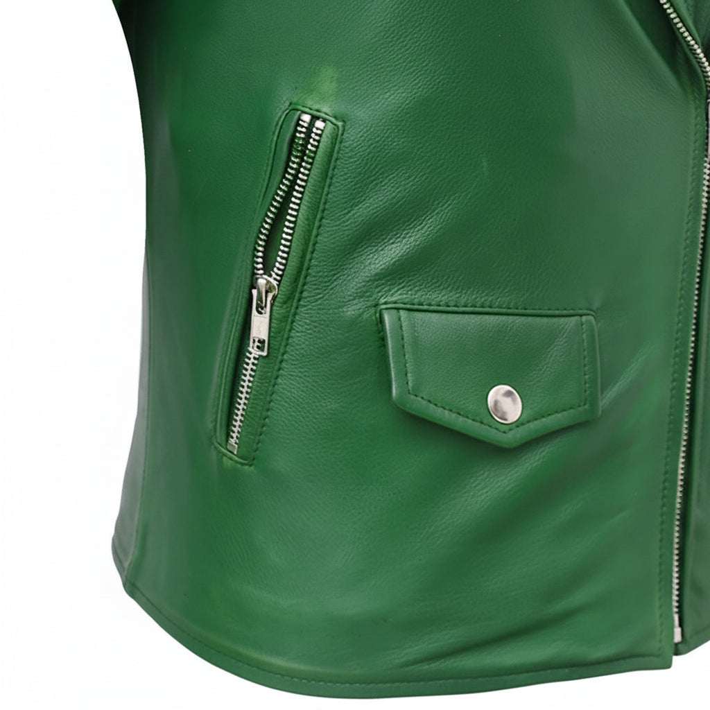 Women’s Lightweight Leather Fashion Jacket | Soft Naked Cowhide Casual Moto Style