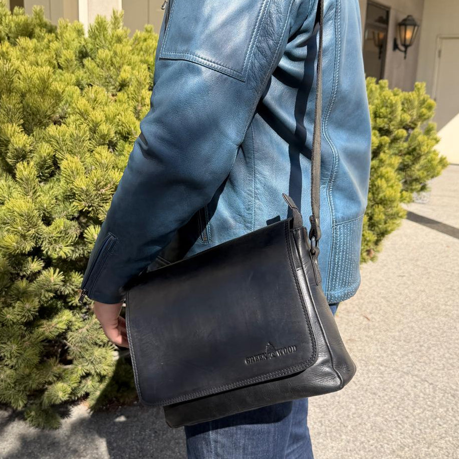 Greenwood Leather Smart Messenger Mini 11". iPad Bag & Tablet Satchel - Boutique of Leathers/Open Road