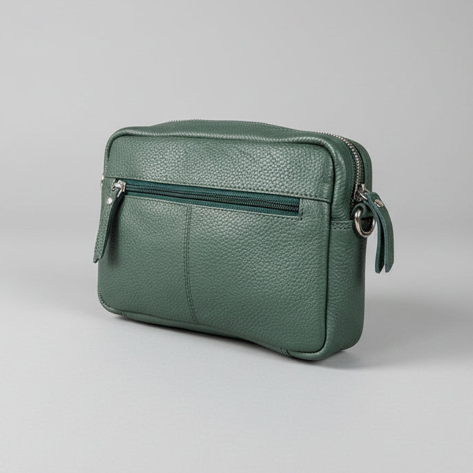 Greenwood Leather Mini Crossbody Bag. Premium Full-Grain Pebbled Leather Handbag - Boutique of Leathers/Open Road
