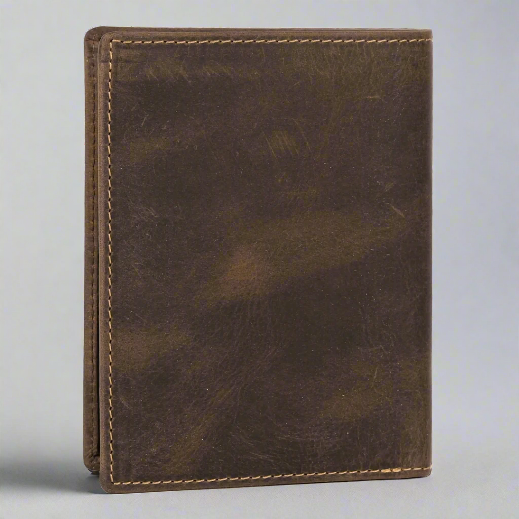 MET Men's Motorcycle Distressed Leather Wallet