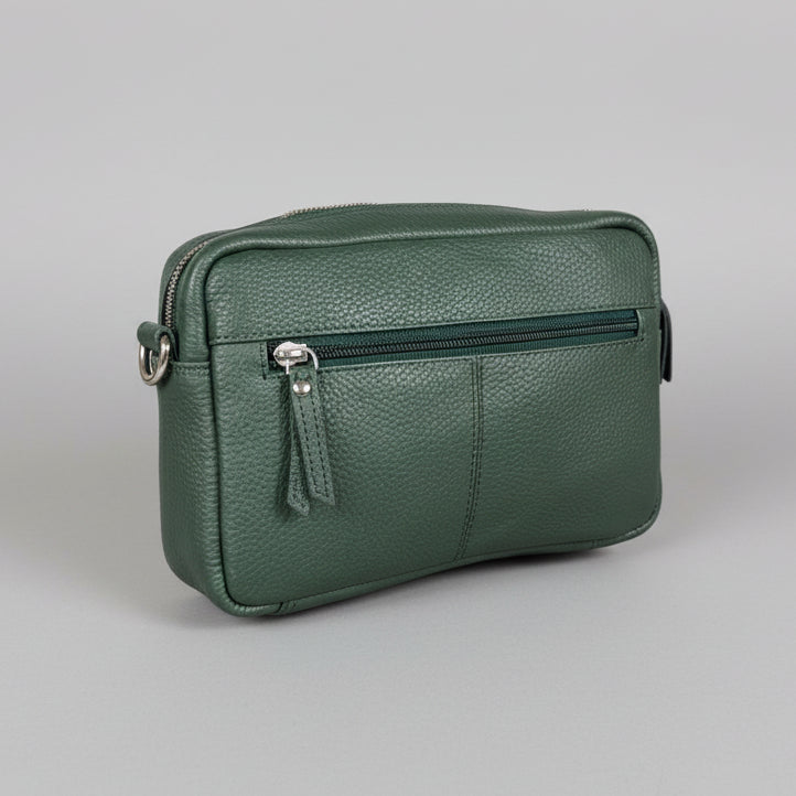 Greenwood Leather Mini Crossbody Bag. Premium Full-Grain Pebbled Leather Handbag - Boutique of Leathers/Open Road