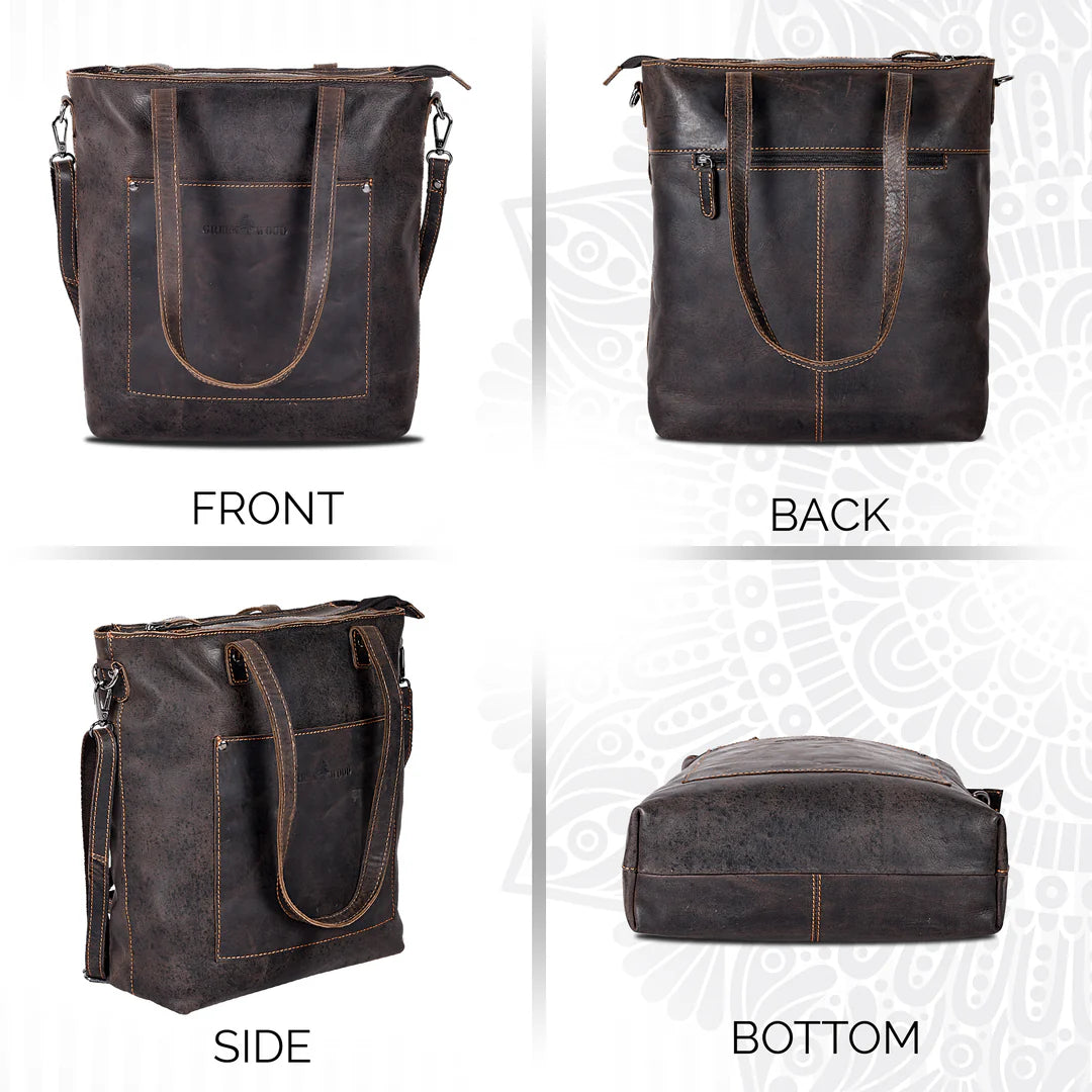 Greenwood Leather Classic Leather Tote Bag - Boutique of Leathers/Open Road