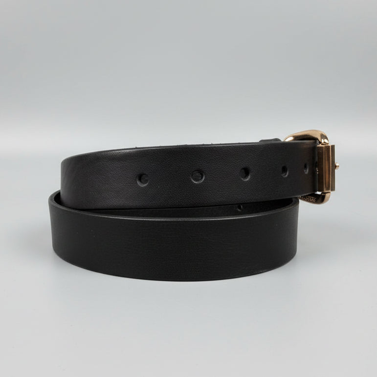 Keldon Women’s Italian Leather Belt with Rose Gold Roller Buckle