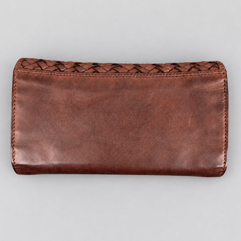 MET Women’s Leather Basket Weave Wallet. Artisan Woven Multi-Card Organizer - Boutique of Leathers/Open Road