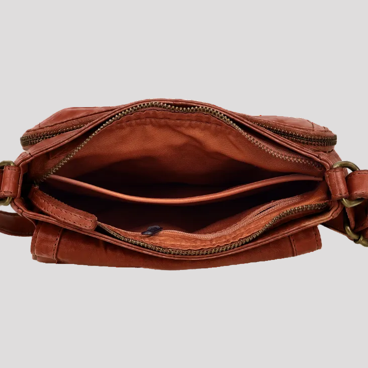 MET Premium Leather Flap Crossbody Bag. Women's Organizer Purse
