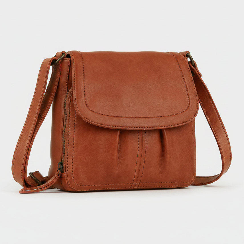 MET Premium Leather Flap Crossbody Bag. Women's Organizer Purse