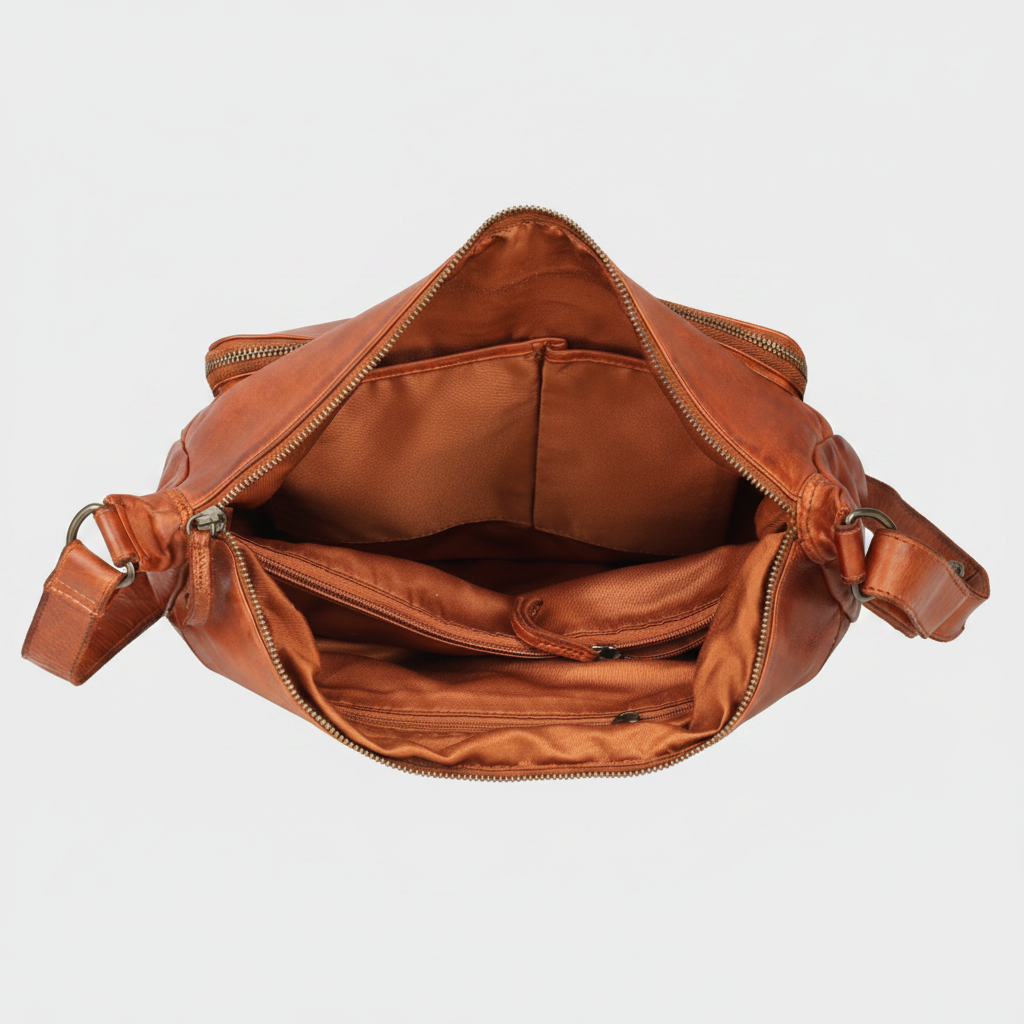 MET Premium Leather Crossbody Bag. Utility Organizer Messenger - Boutique of Leathers/Open Road