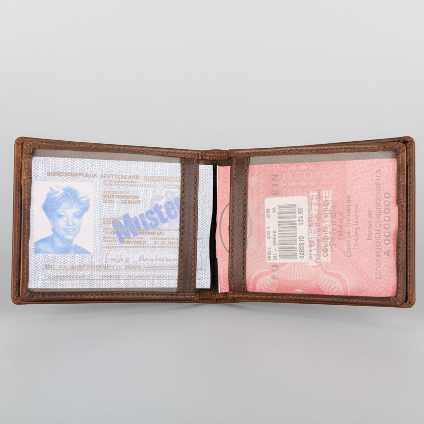 Men’s Genuine Leather Bifold Wallet. High Capacity 12 Card Slot Organizer - Boutique of Leathers/Open Road