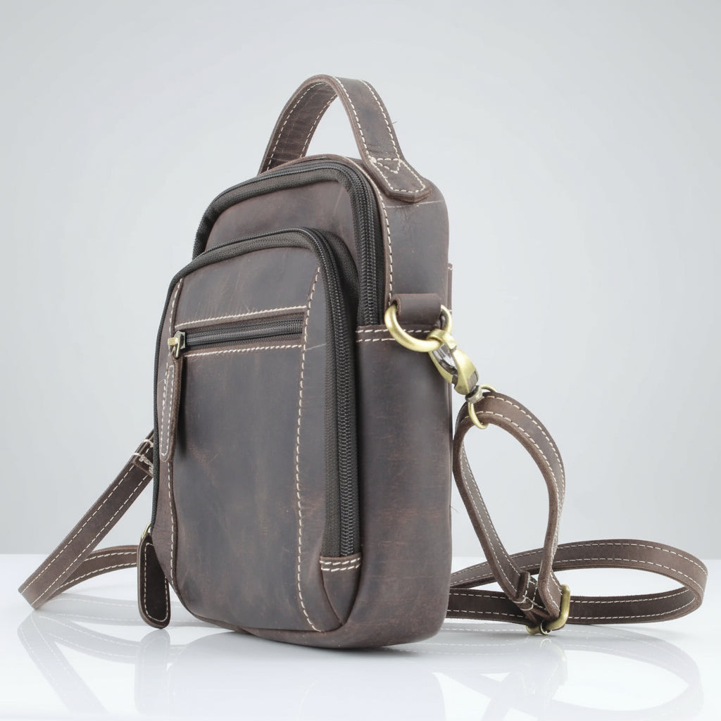 Hunter Leather Bag with Top Handle - Boutique of Leathers/Open Road