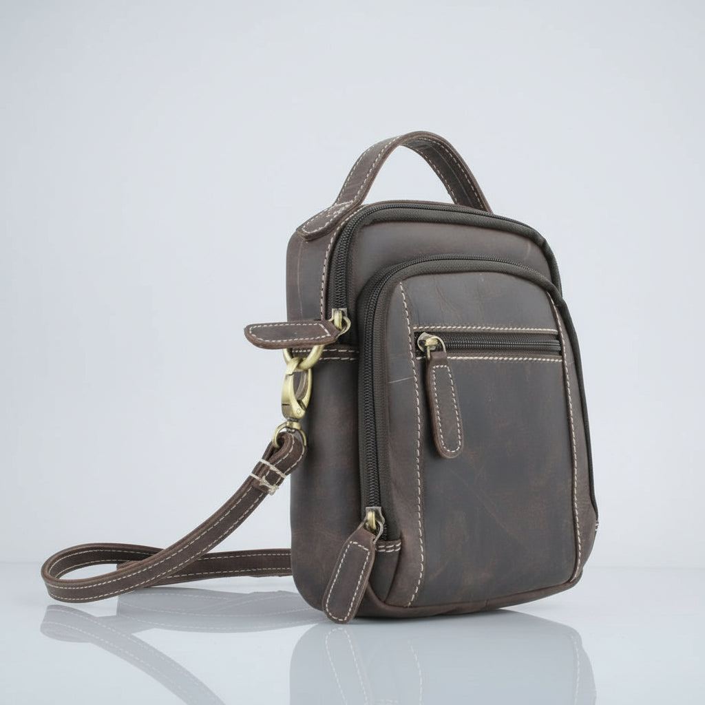 Hunter Leather Bag with Top Handle - Boutique of Leathers/Open Road