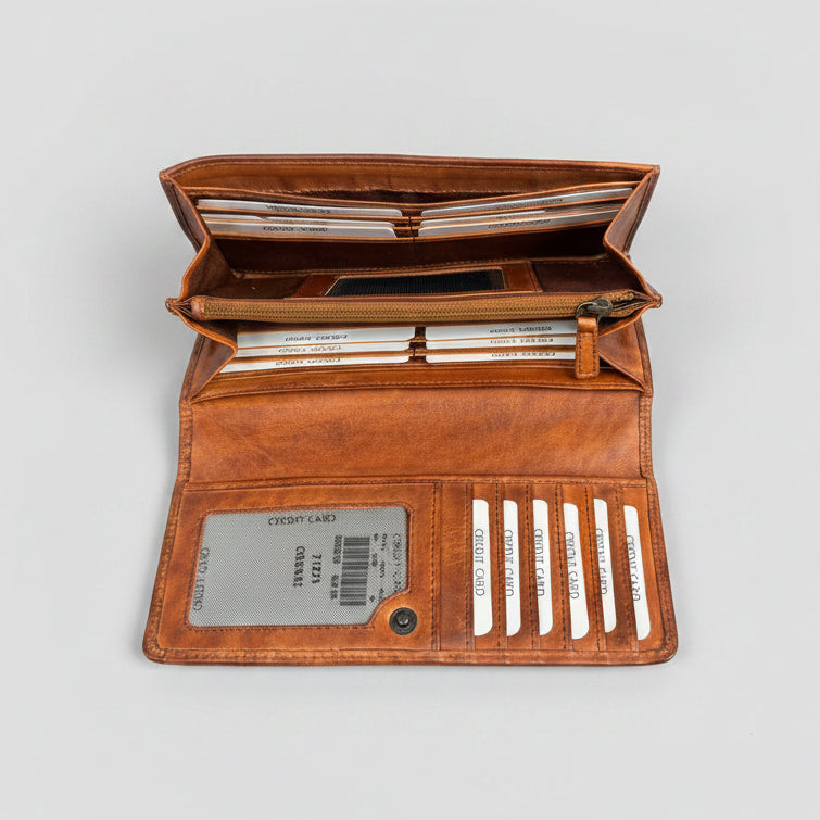 MET Embossed Women's Leather Wallet - Boutique of Leathers/Open Road