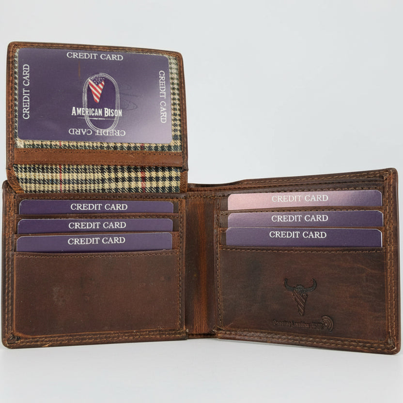 Men’s Genuine Cow Leather Bifold Wallet. Embossed Horse Design with RFID Protection - Boutique of Leathers/Open Road