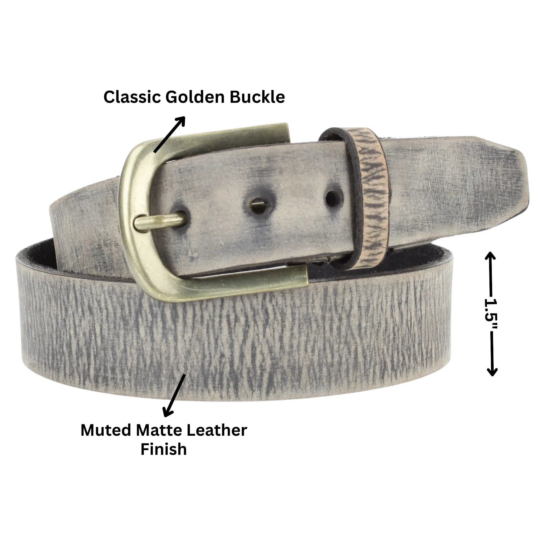 Men's Classic Matte Distressed Variegated Leather Belt - Boutique of Leathers/Open Road