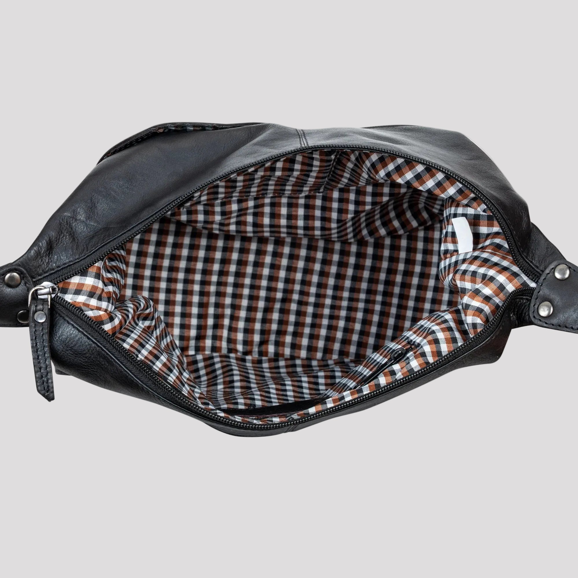 Greenwood Leather Shoulder Bag with 2 Zip Pockets - Boutique of Leathers/Open Road