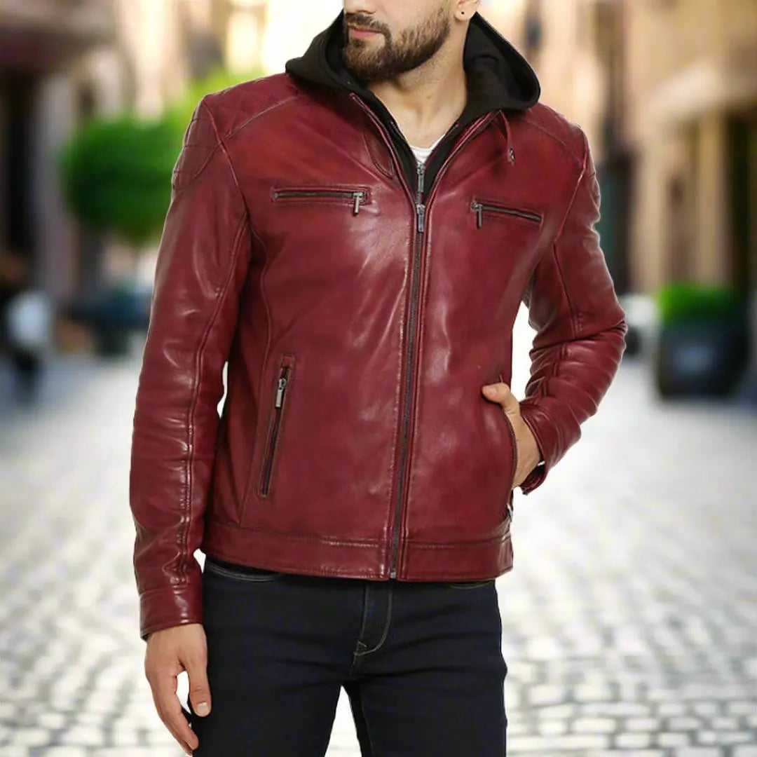 BOL Men s Alvin Lambskin Leather Jacket Boutique of Leathers Open