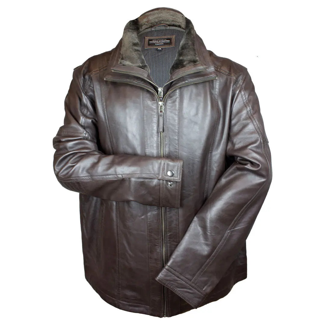 BOL Men's Cardian Bomber Lambskin Leather Jacket Men's Leather Jackets Boutique of Leathers/Open Road