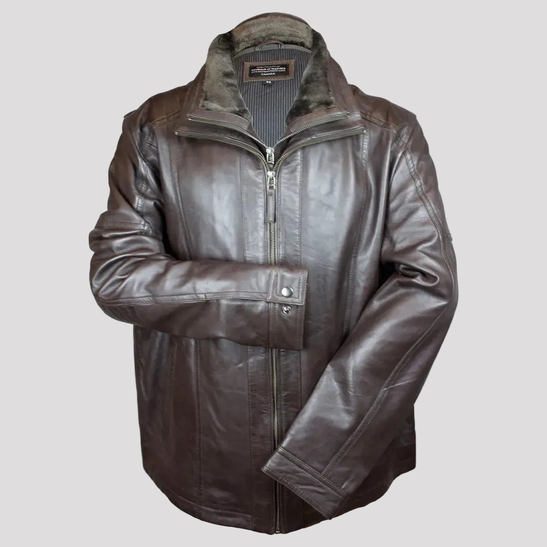 BOL Men's Cardian Bomber Lambskin Leather Jacket Men's Leather Jackets Boutique of Leathers/Open Road