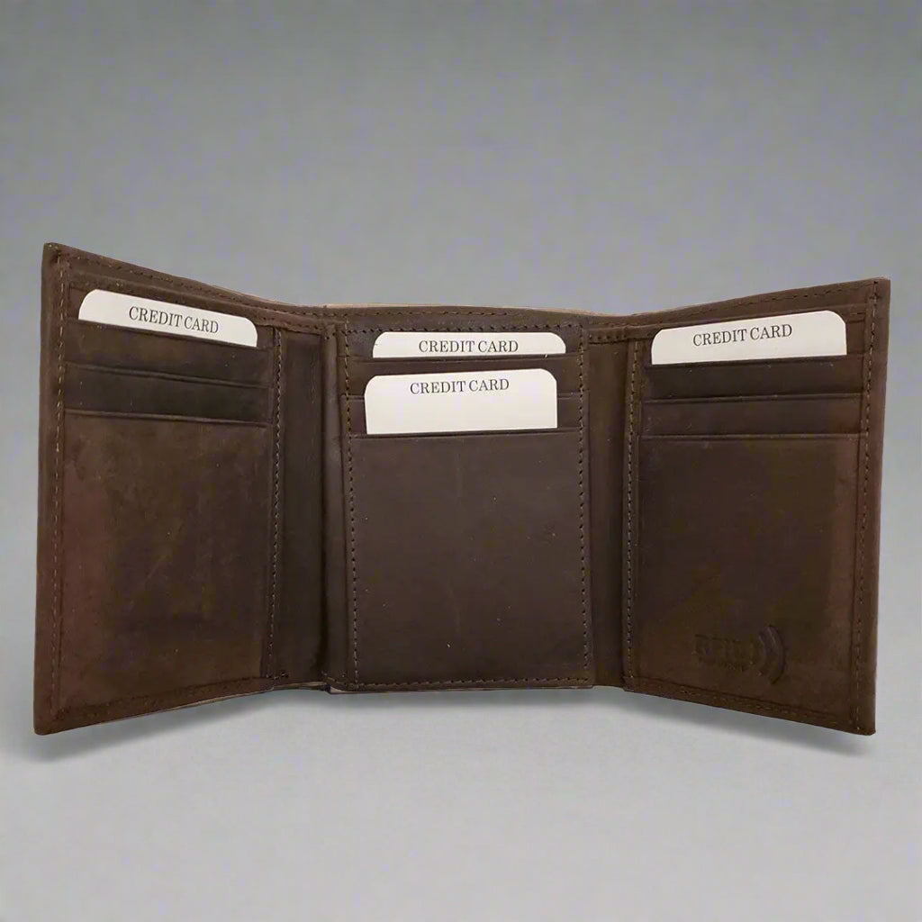 BOL Men's Centre Wing Trifold Leather RFID Wallet - Boutique of Leathers/Open Road