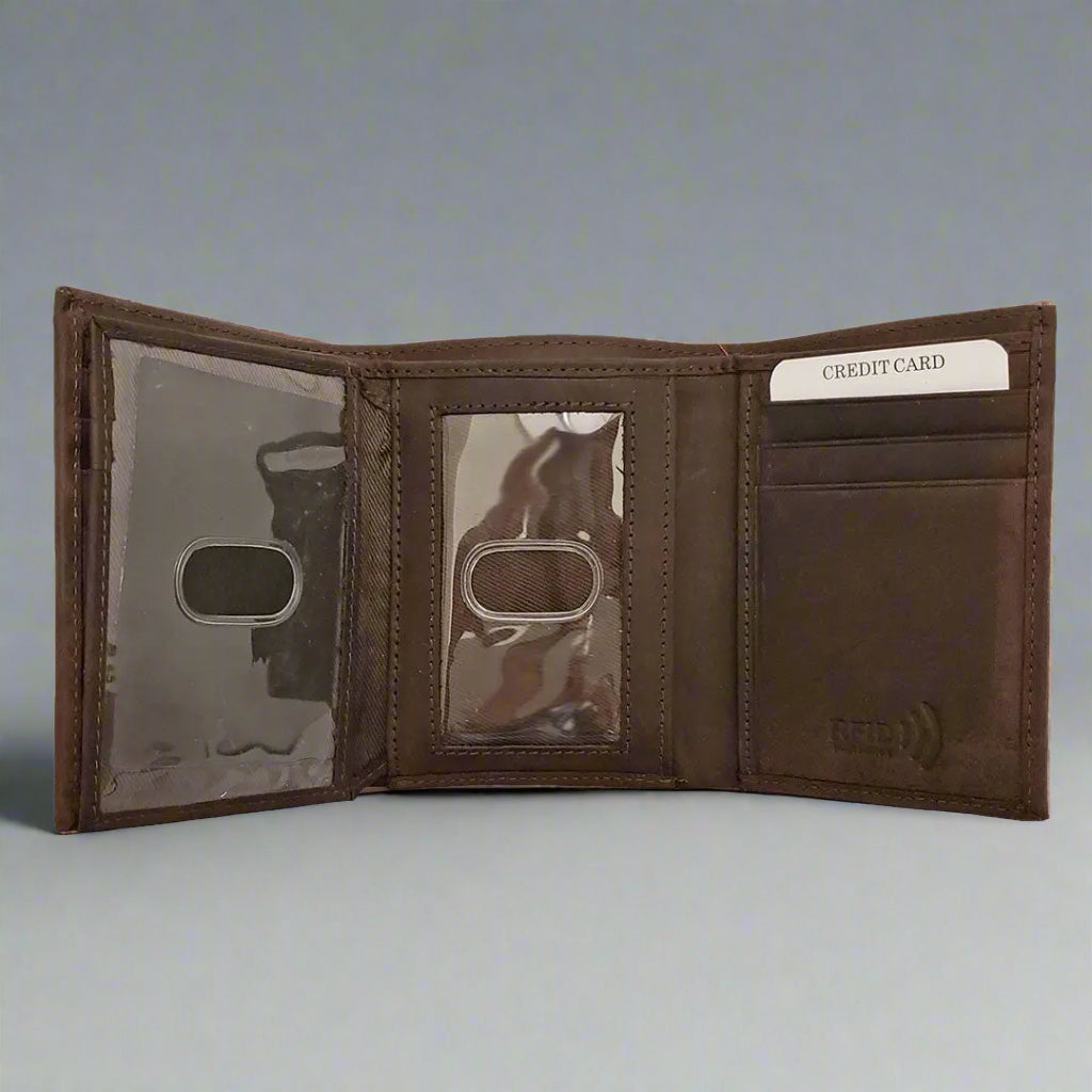 BOL Men's Centre Wing Trifold Leather RFID Wallet - Boutique of Leathers/Open Road