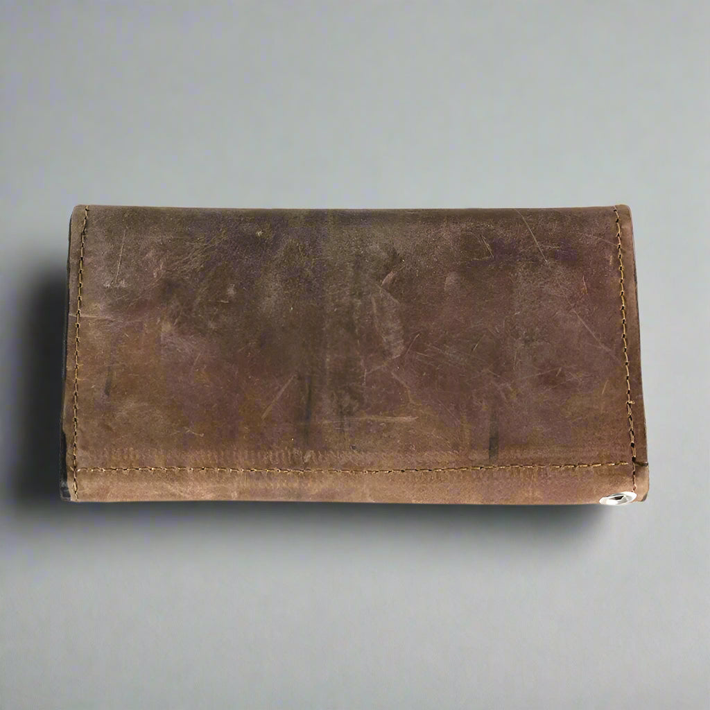 BOL Men's Chrome Plated Trucker Leather Trifold Wallet - Boutique of Leathers/Open Road