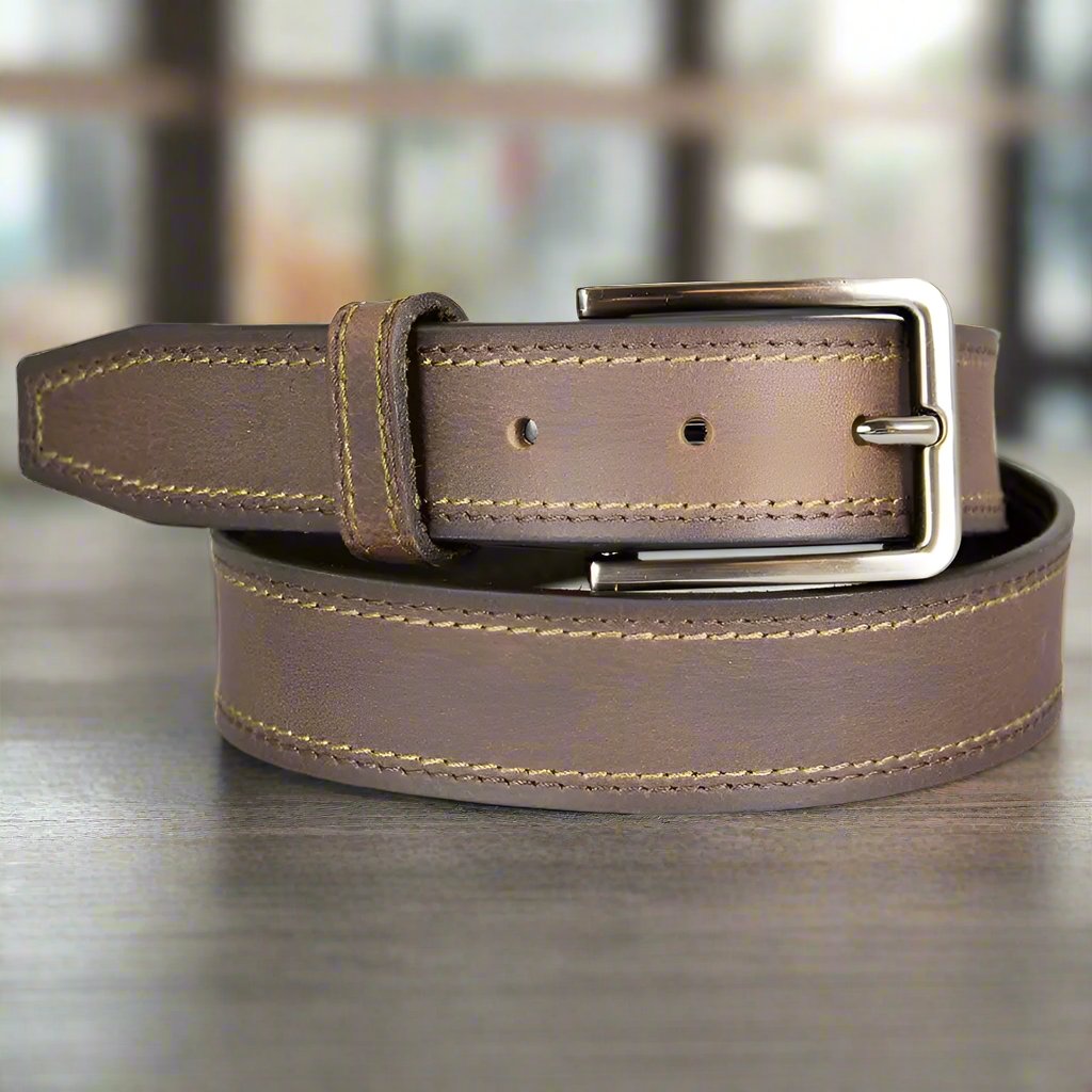 BOL Men's Contrast Stitch Leather Belt - Boutique of Leathers/Open Road