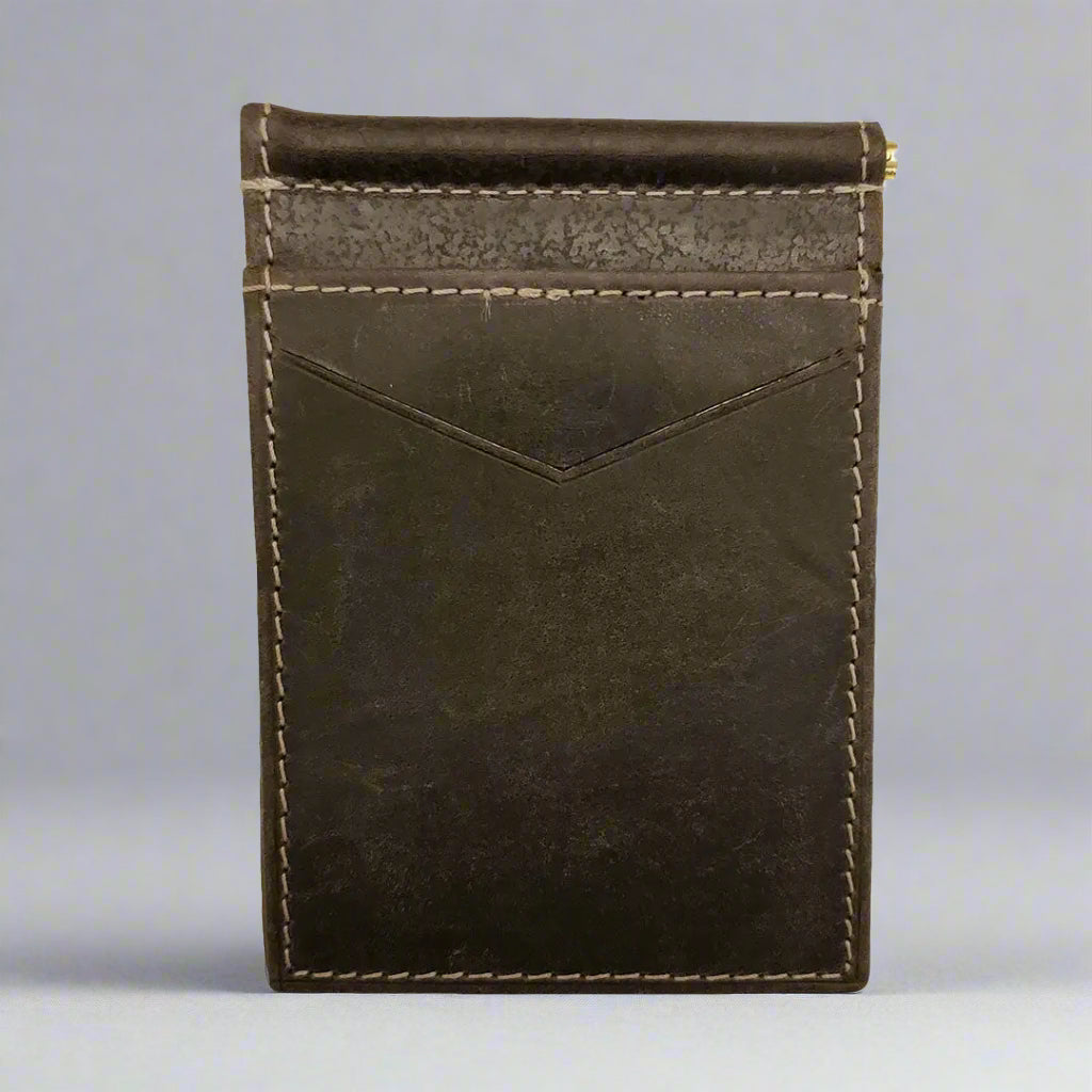 BOL Men's Distressed Leather Money Clip Wallet - Boutique of Leathers/Open Road
