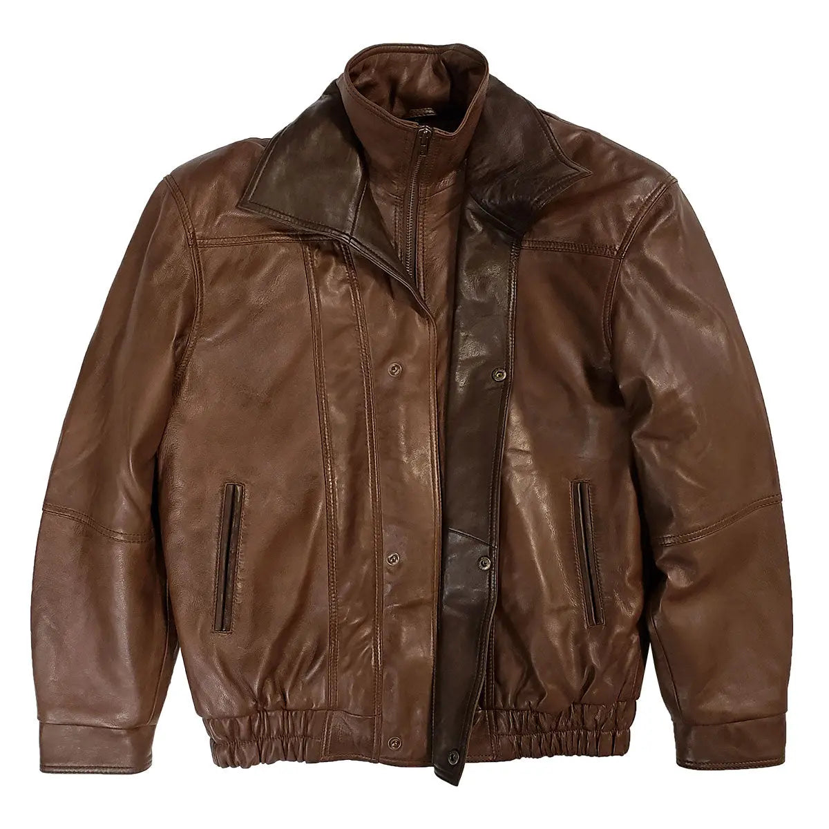 BOL Men's Double Collar Leather Bomber Jacket - Boutique of Leathers/Open Road