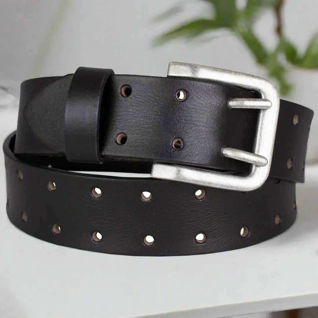 BOL Men s Removable Buckle 2 Pin Leather Belt Black 32