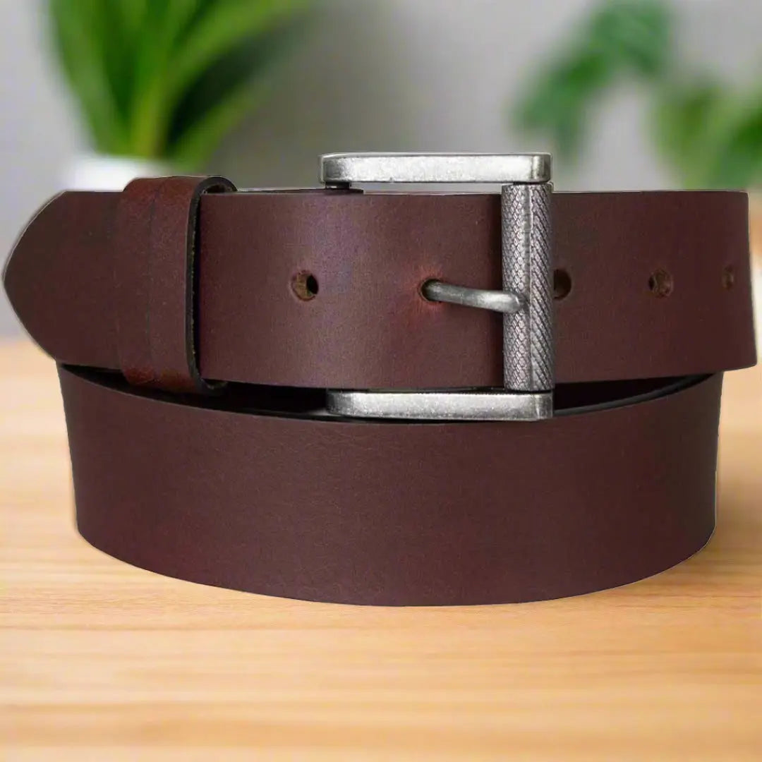 BOL Men s Removable Buckle Oil Pull Up Leather Belt Brown 32