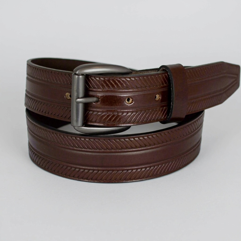 BOL Men's Removable Buckle Ribbed Leather Belt Men's Belts Boutique of Leathers/Open Road
