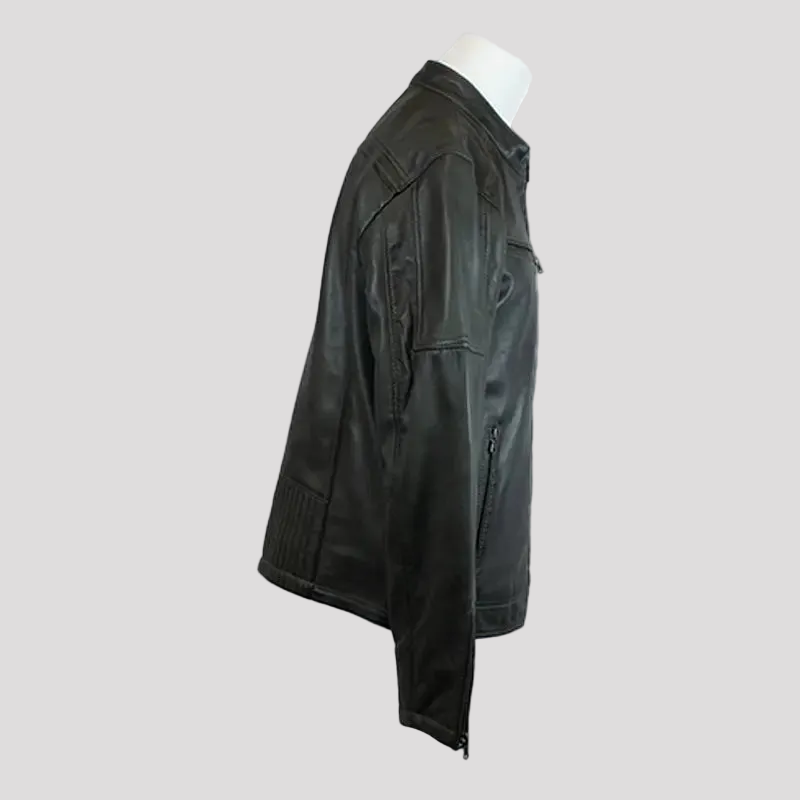 BOL Men's Waxed Sheep Prime Leather Jacket - Boutique of Leathers/Open Road
